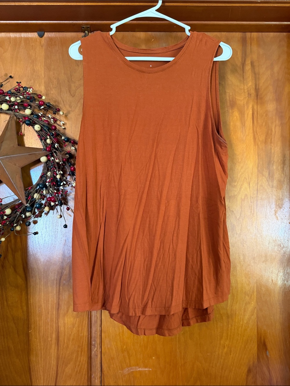 a new day Rust Sleeveless Round Neck Tank Top